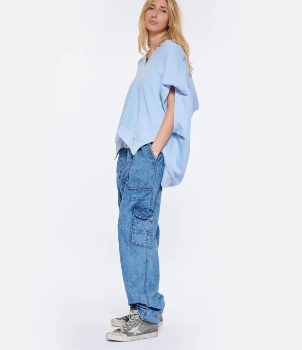 magasin en ligne MARANT ÉTOILE Pantalon Viamao Coton Bleu 7