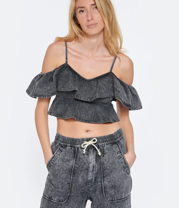 MARANT ÉTOILE Top Voloteo Coton Gris excellente qualité 4