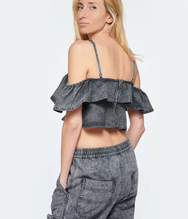 MARANT ÉTOILE Top Voloteo Coton Gris excellente qualité 6