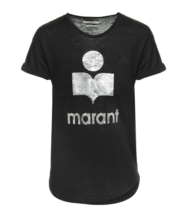 MARANT ÉTOILE Tee-shirt Koldi Lin Noir Argenté vente en ligne 1