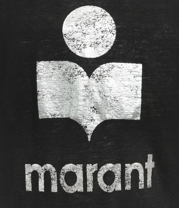 MARANT ÉTOILE Tee-shirt Koldi Lin Noir Argenté vente en ligne 3