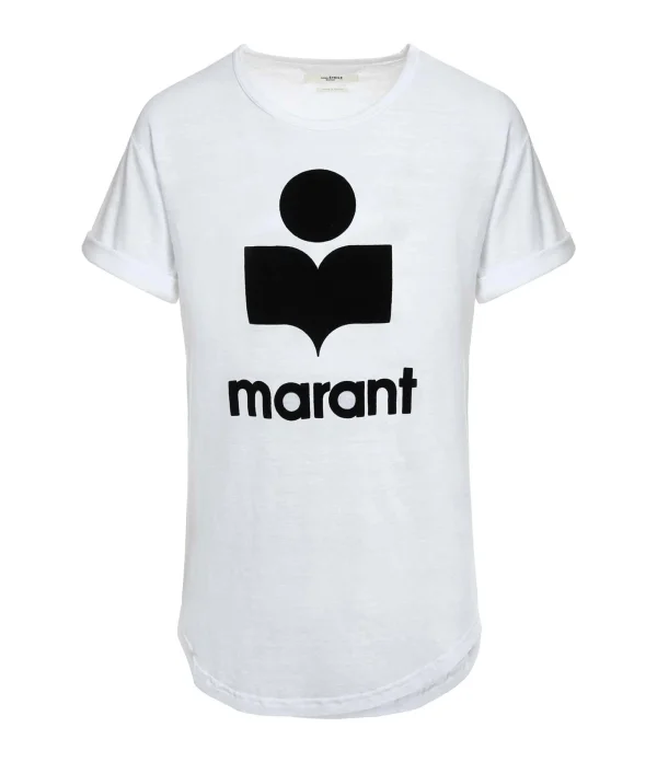 Boutique MARANT ÉTOILE Tee-shirt Koldi Lin Blanc Noir 1