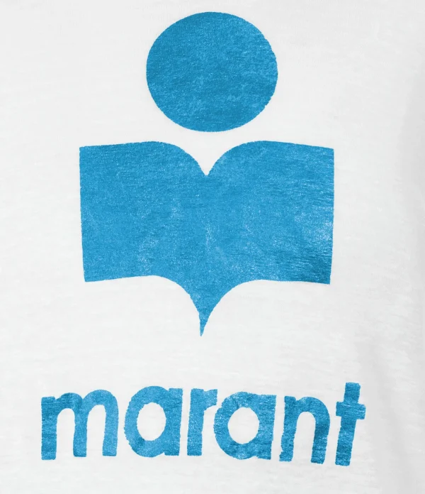 MARANT ÉTOILE Tee-shirt Klowia Lin Blanc Bleu outlet 3