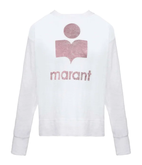 MARANT ÉTOILE Tee-shirt Klowia Lin Blanc Rose Livraison internationale 1