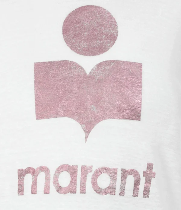 MARANT ÉTOILE Tee-shirt Klowia Lin Blanc Rose Livraison internationale 3