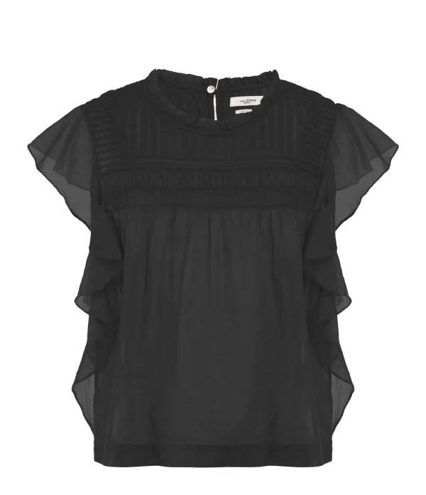 dernière tendance MARANT ÉTOILE Top Layona Coton Organique Noir 1