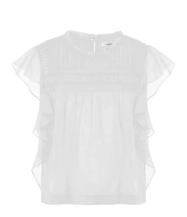 MARANT ÉTOILE Top Layona Coton Organique Blanc jusqu'à 1