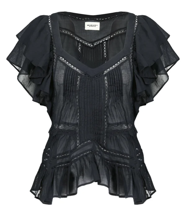 MARANT ÉTOILE Top Madrana Coton Noir Nouveau 1