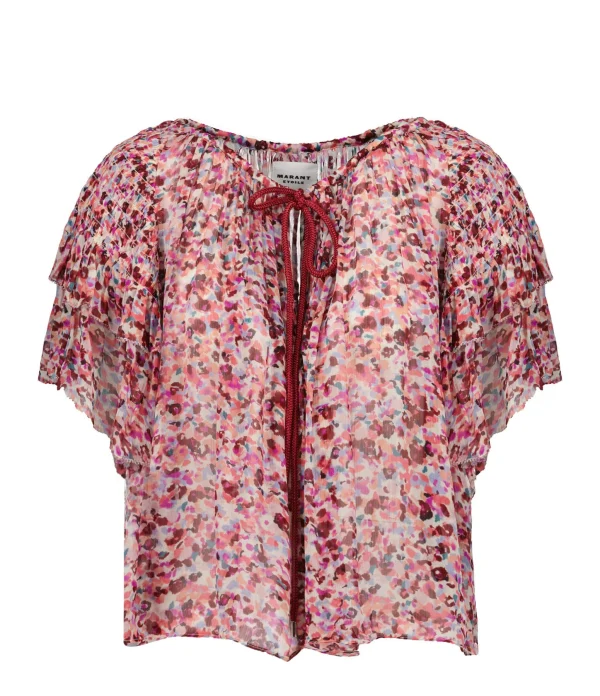 MARANT ÉTOILE Top Fapani Imprimé Framboise Écru boutique 1