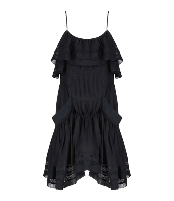 MARANT ÉTOILE Robe Moly Coton Noir Nouveau 1