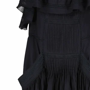 MARANT ÉTOILE Robe Moly Coton Noir Nouveau 8