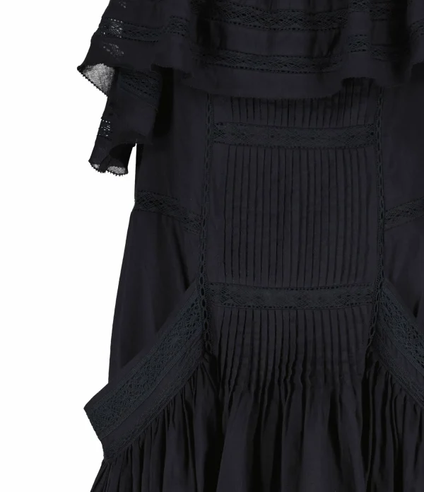 MARANT ÉTOILE Robe Moly Coton Noir Nouveau 3