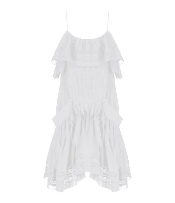 bas prix MARANT ÉTOILE Robe Moly Coton Blanc 1