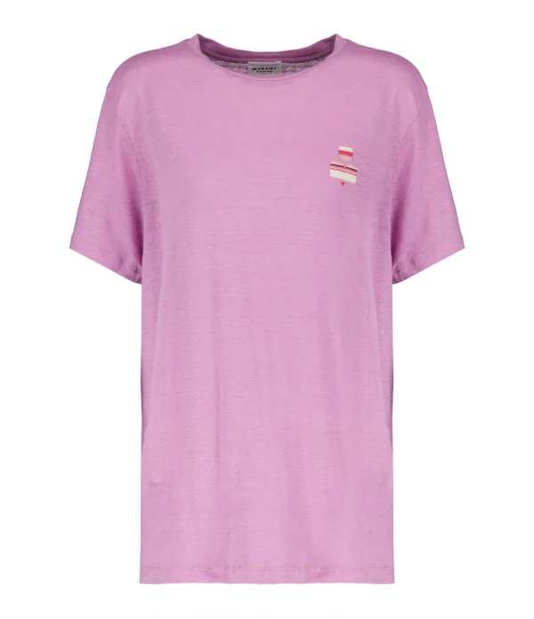 MARANT ÉTOILE Tee-shirt Zewel Lin Lilas Vente 1