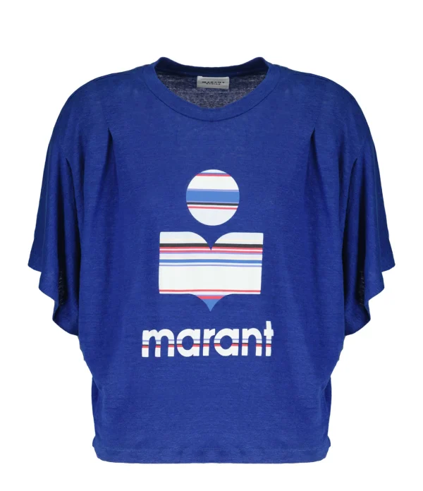 marque pas cher MARANT ÉTOILE Tee-shirt Kyanza Lin Indigo 1