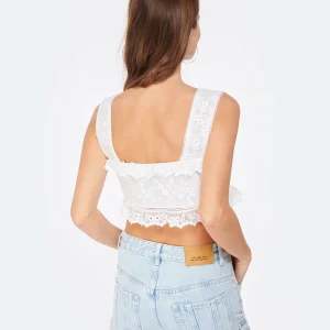 Nouvelle tendance Isabel Marant Top Mecelia Dentelle Blanc 15