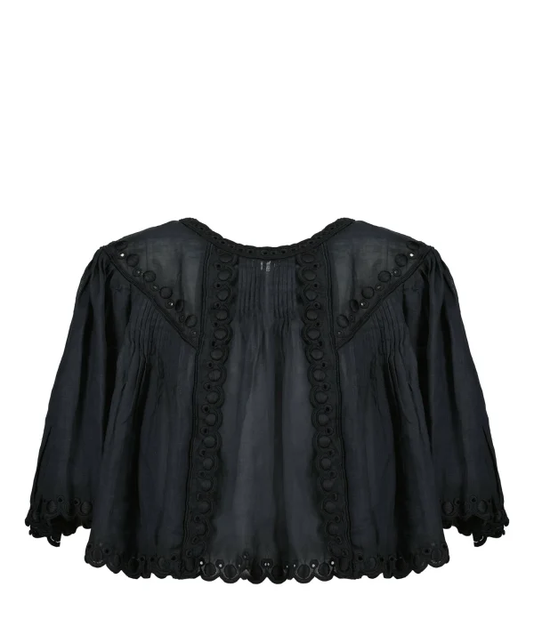 Isabel Marant Top Ogalice Ramie Noir france 1