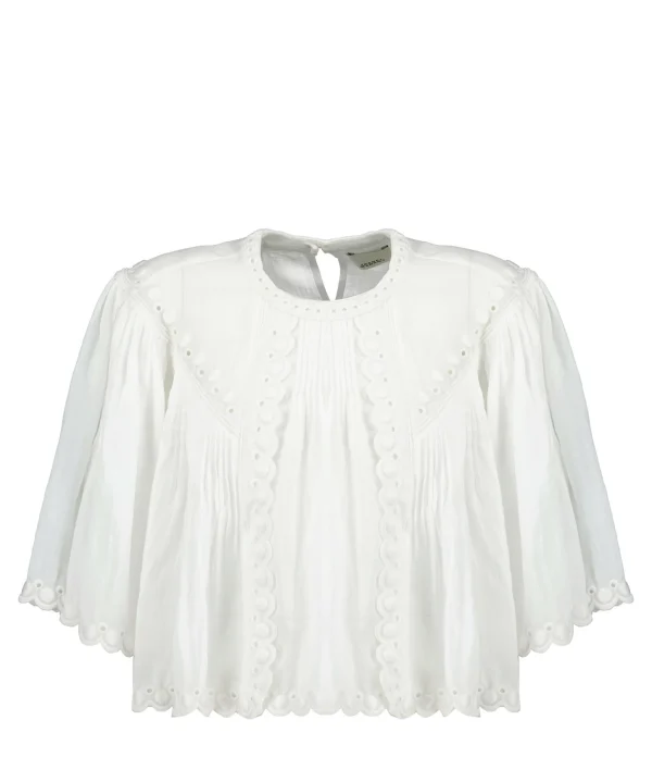 Isabel Marant Top Ogalice Ramie Blanc Protections acheteurs 1