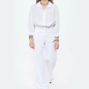 acheter en ligne Isabel Marant Jean Lemony Denim Blanc 11