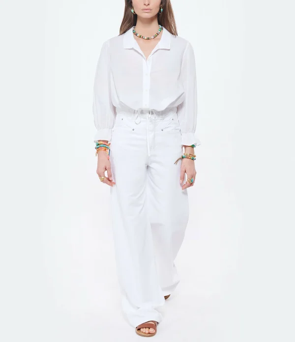 acheter en ligne Isabel Marant Jean Lemony Denim Blanc 4