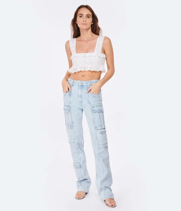 des prix incroyables Isabel Marant Jean Vokayo Coton Bleu Clair 4