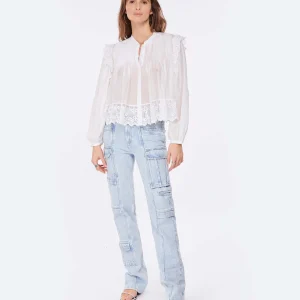 des prix incroyables Isabel Marant Jean Vokayo Coton Bleu Clair 21