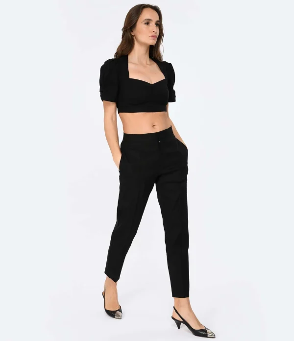 De super promotions disponibles Isabel Marant Pantalon Sioliran Chanvre Noir 4