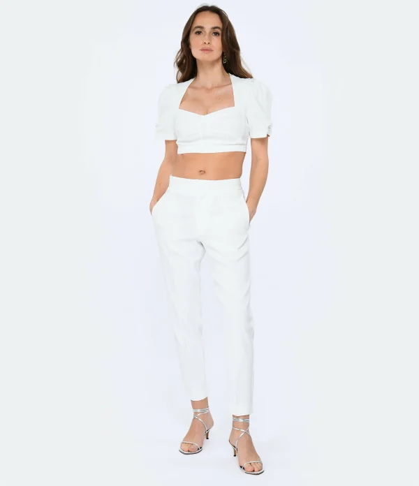 Large choix en ligne Isabel Marant Pantalon Sioliran Chanvre Blanc 4