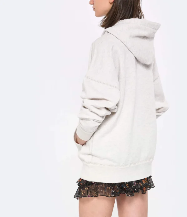 qualité supérieure Isabel Marant Sweatshirt Hoodie Scott Coton Écru 6