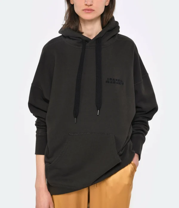 soldes en ligne Isabel Marant Sweatshirt Hoodie Scott Coton Noir Délavé 4