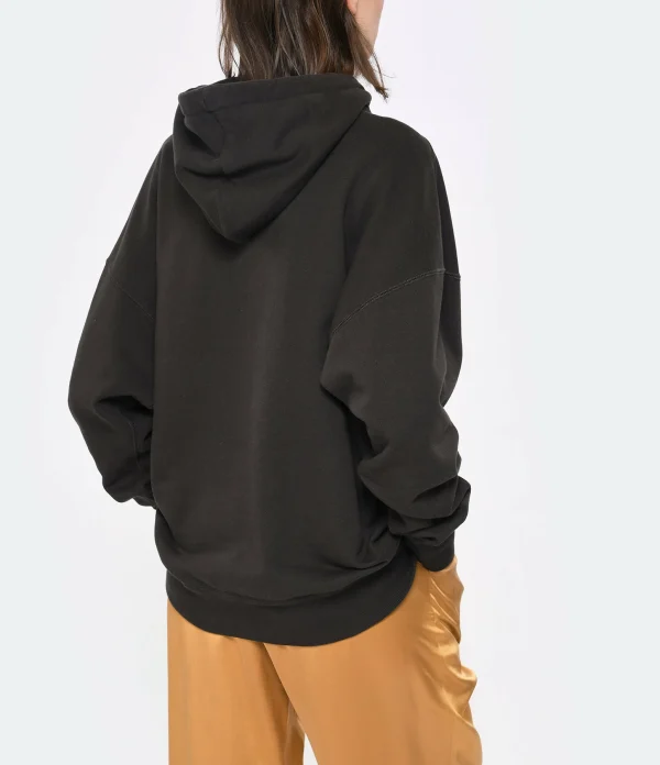 soldes en ligne Isabel Marant Sweatshirt Hoodie Scott Coton Noir Délavé 6