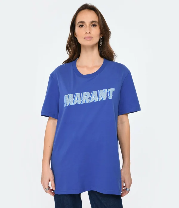 offre spéciale Isabel Marant Tee-shirt Homme Honore Coton Bleu Électrique 4