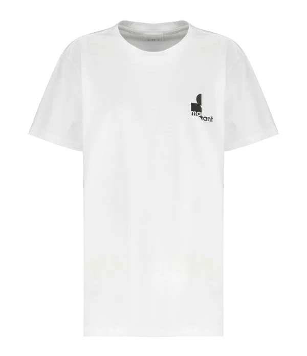 dernières Isabel Marant Tee-shirt Homme Zafferh Coton Blanc 1