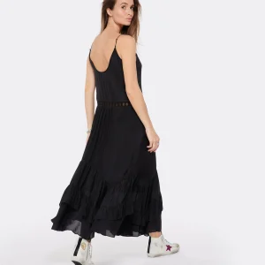 IRO Robe Midi Cliff Soie Noir mode pas chere 9