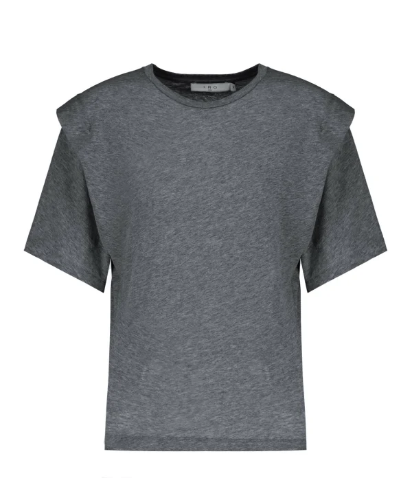 soldes IRO Tee-shirt Fortuna Coton Gris Foncé 1