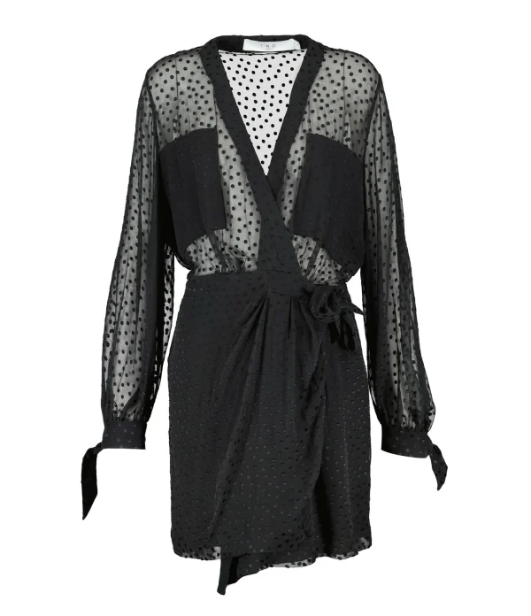 De super promotions disponibles IRO Robe Ricarda Soie Noir 1