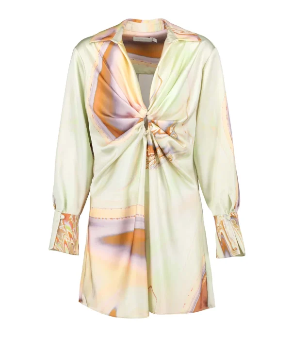 JONATHAN SIMKHAI Robe Courte Roma Satin Imprimé Boutique officielle 1