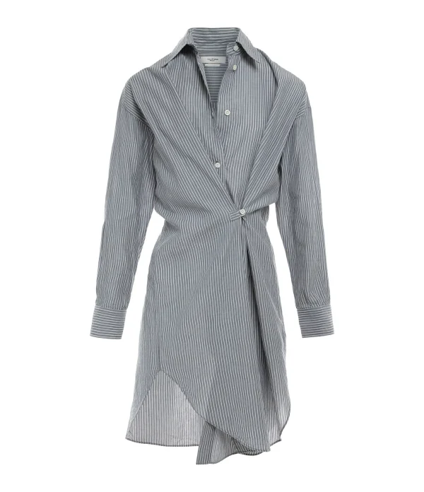 MARANT ÉTOILE Robe Seen Coton Bleu vente chaude 1