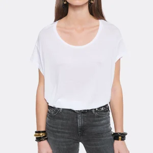 JEANNE VOULAND Tee-shirt Bach Col Rond Lyocell Blanc en solde 16