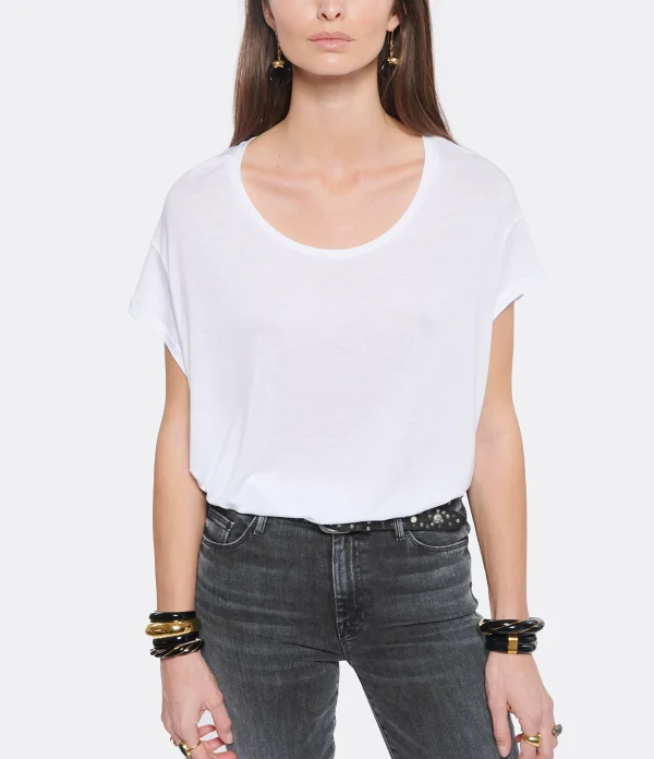 JEANNE VOULAND Tee-shirt Bach Col Rond Lyocell Blanc en solde 4