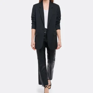 JEANNE VOULAND Pantalon Gabryel Cropped Flare Similicuir Noir Protections acheteurs 13