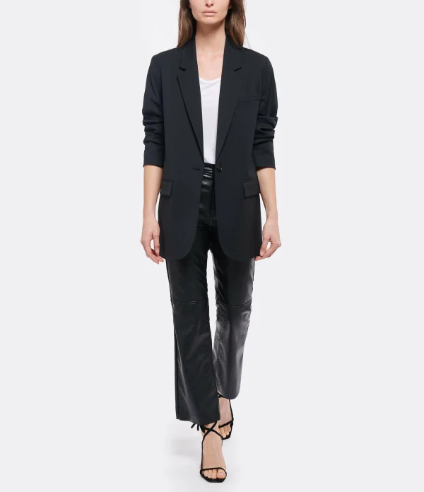 JEANNE VOULAND Pantalon Gabryel Cropped Flare Similicuir Noir Protections acheteurs 4