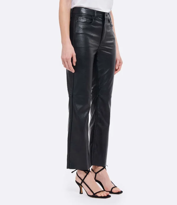 JEANNE VOULAND Pantalon Gabryel Cropped Flare Similicuir Noir Protections acheteurs 5