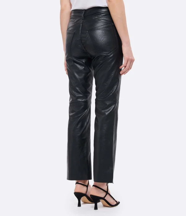 JEANNE VOULAND Pantalon Gabryel Cropped Flare Similicuir Noir Protections acheteurs 6