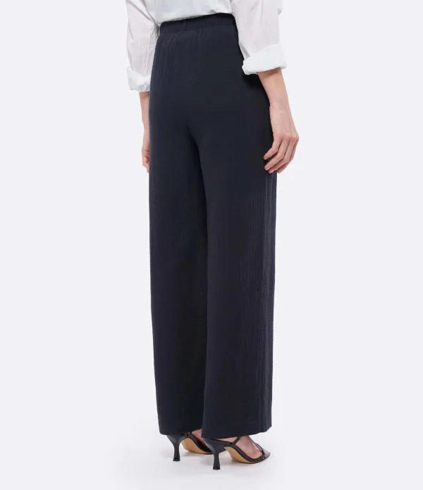 JEANNE VOULAND Pantalon Hory Gaze De Coton Noir à prix d'occasion 6