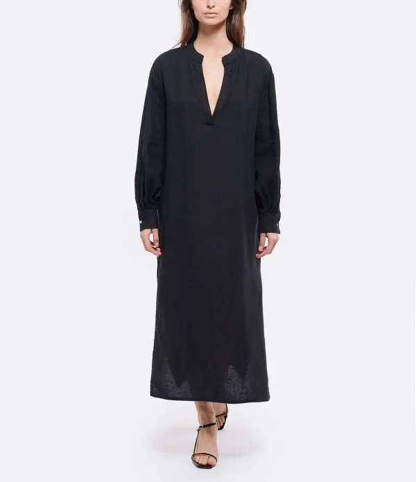 JEANNE VOULAND Robe Hadya Lin Noir vente pas cher 4