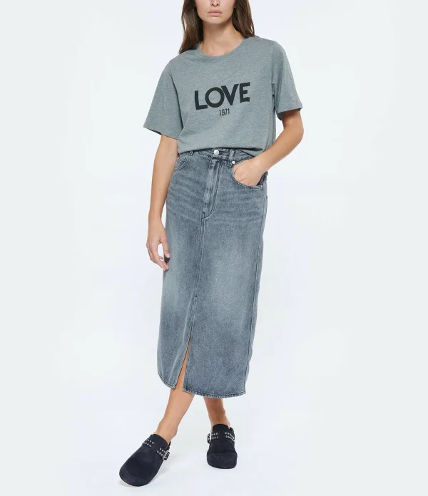 JEANNE VOULAND Tee-shirt Ben Love 1971 Coton Gris marques pas cher 5