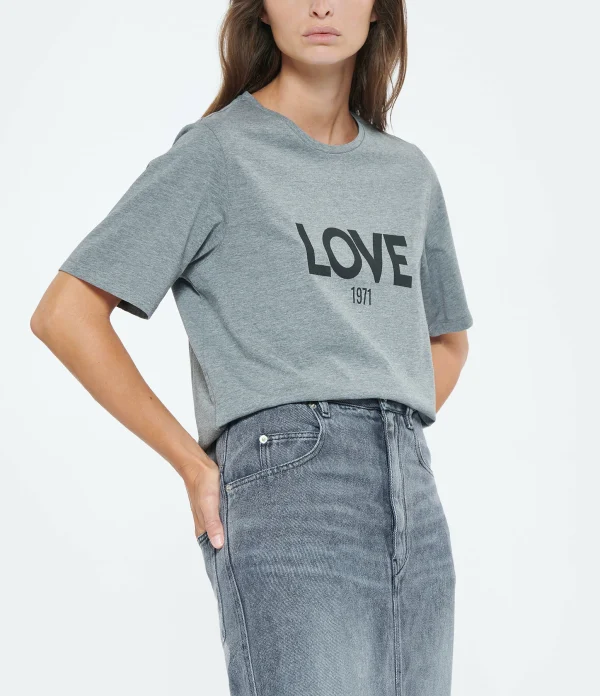 JEANNE VOULAND Tee-shirt Ben Love 1971 Coton Gris marques pas cher 4