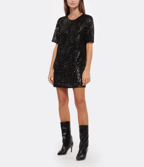 JEANNE VOULAND Robe Gala Sequin Noir marque pas cher 4