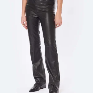 JEANNE VOULAND Pantalon Gill Simili Stretch Noir outlet soldes 17